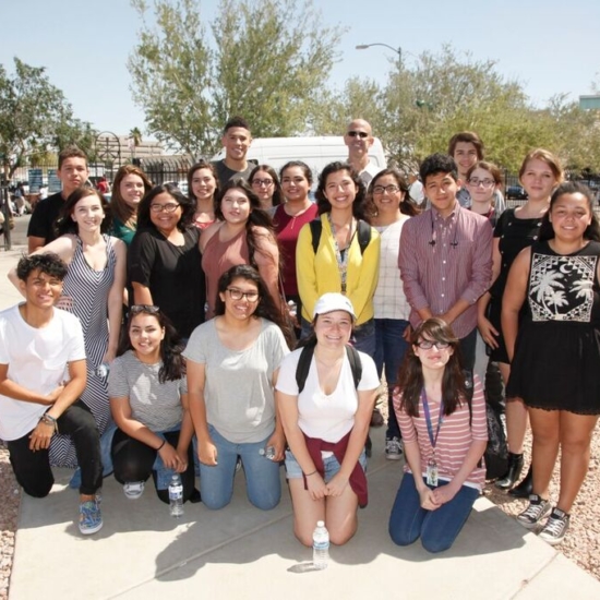 39 – Devin Booker, Matthew Glove & his Peoria High School Art Students who painted Mural 8338